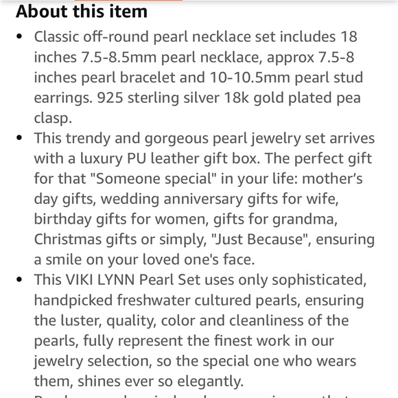 Pearl Necklace, Bracelet, and Earrings Set - Picture 5 of 6